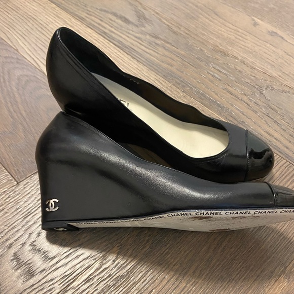 Chanel Patent Toe Leather Wedge - Picture 3 of 7